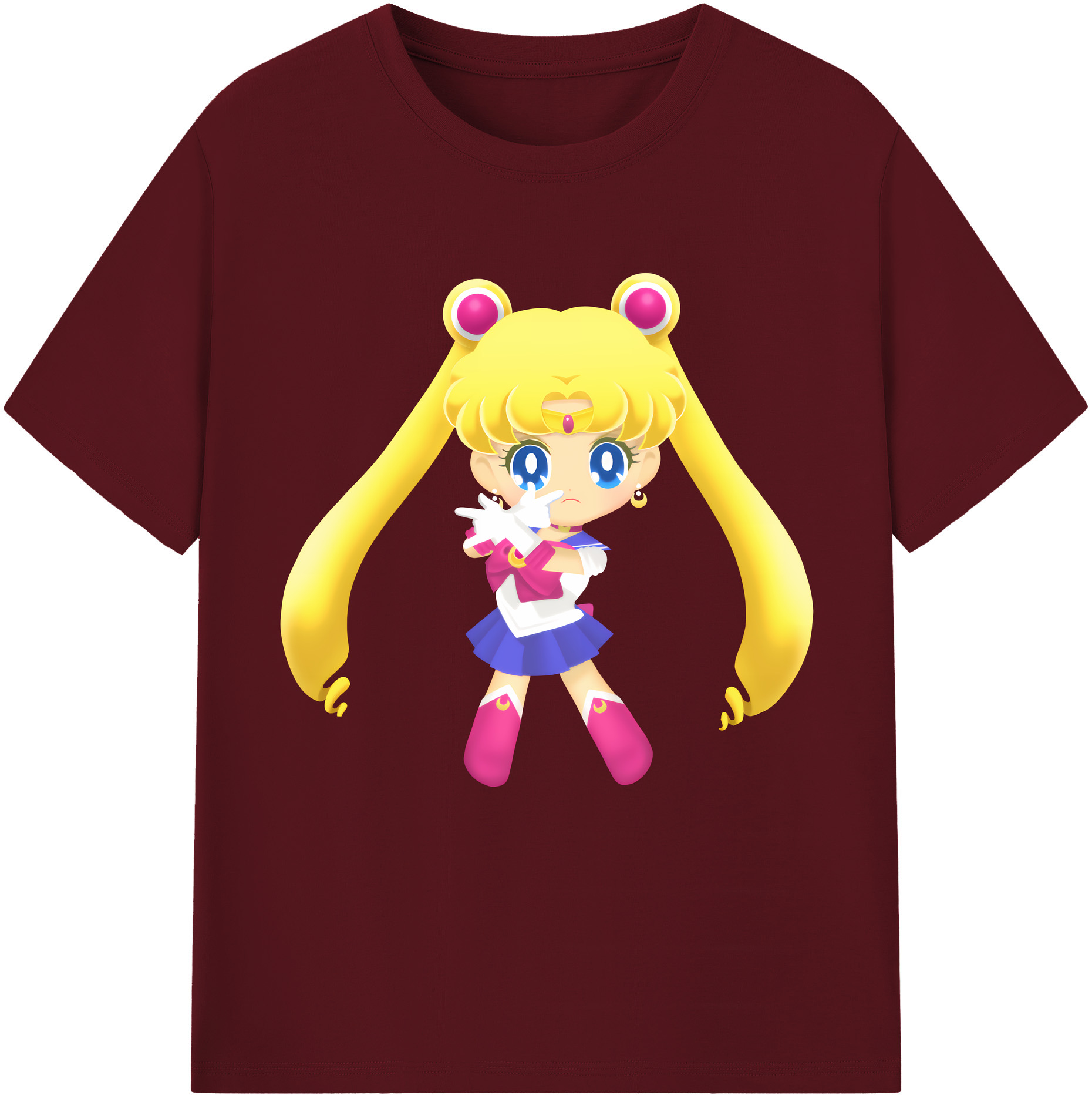 （画像用） 美少女戦士セーラームーン 月野 うさぎ つきの うさぎ Sailor Moon Tsukino Usagi 綿100％半袖Tシャツ（フロントプリント）